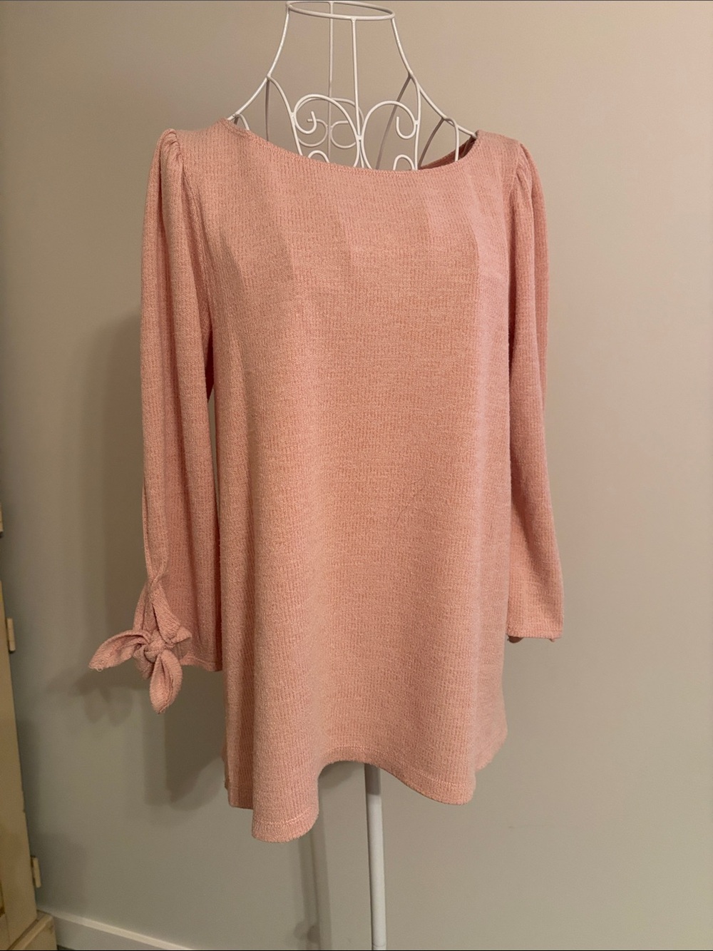 Max Studio Blush Pink Tie-Cuff Shift Tunic